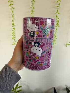 Hello Kitty Pink Patterned Tin piggy bank